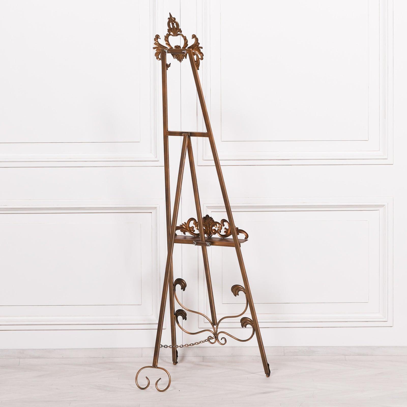 Antiqued Gold Metal Easel 165cm - House of Altair