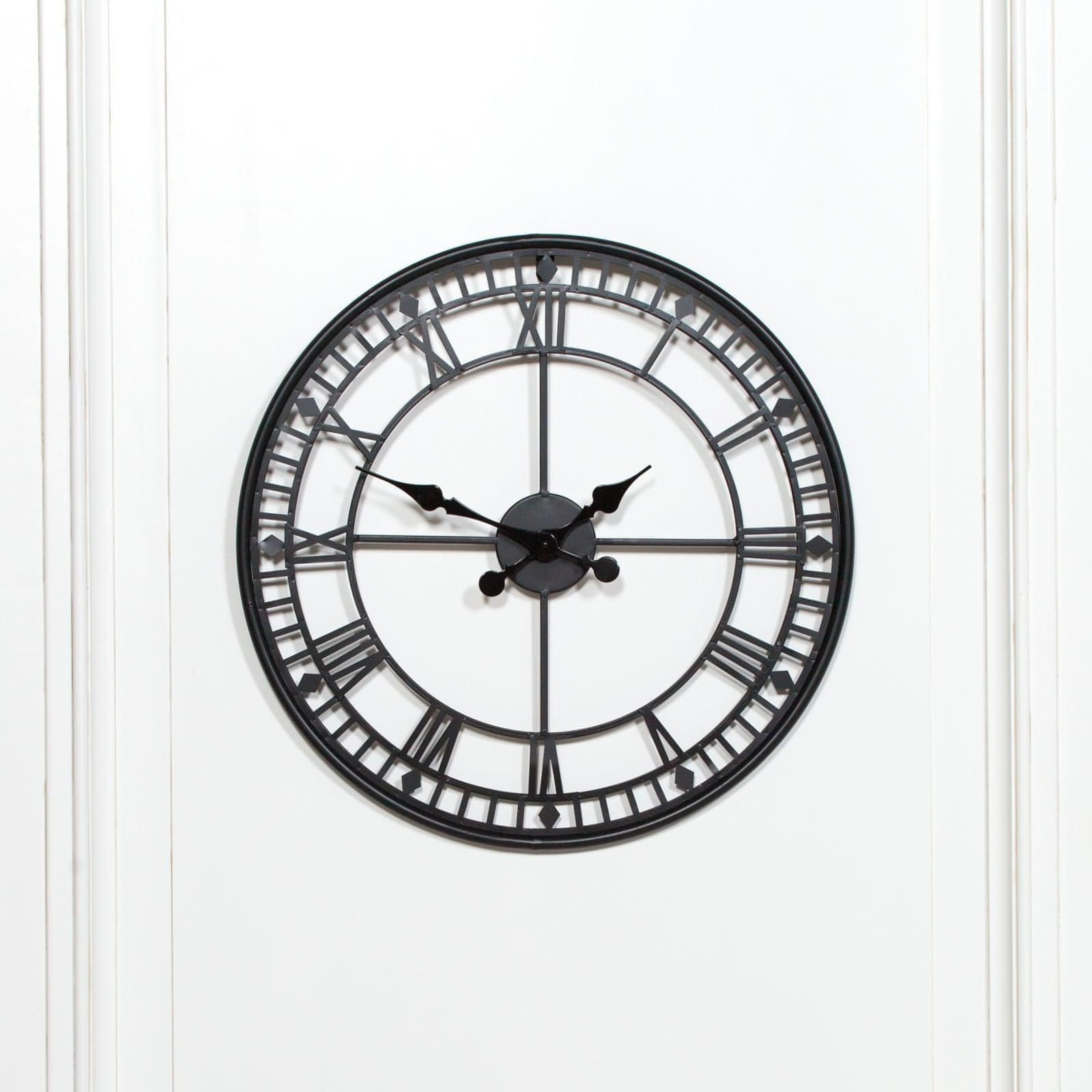 Black 55cm Metal Wall Clock - House of Altair