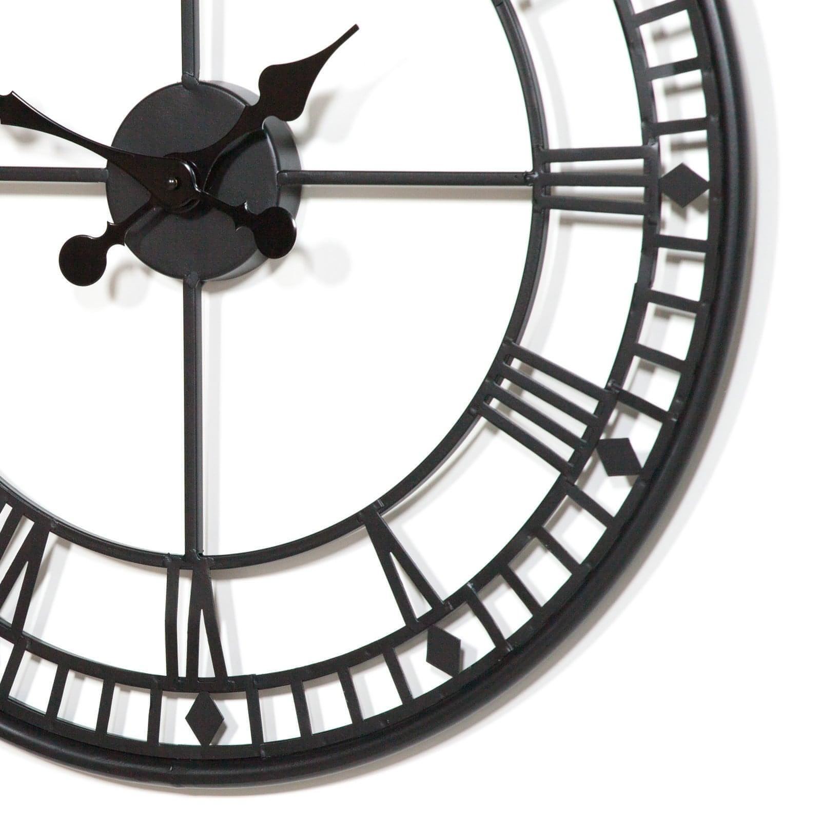 Black 55cm Metal Wall Clock - House of Altair