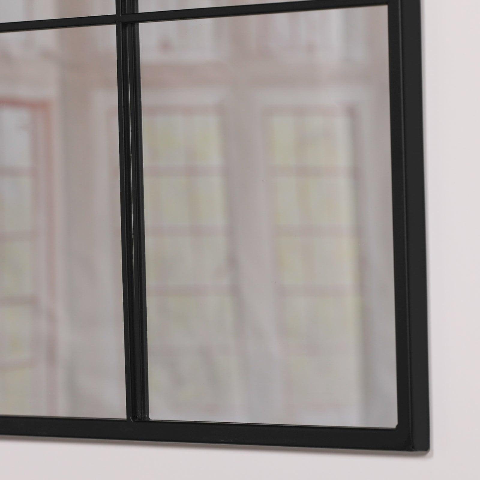 Black Metal 60cm Window Mirror - House of Altair