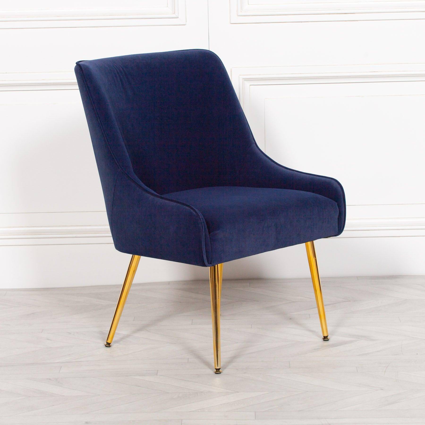 Blue Velvet Chair - House of Altair