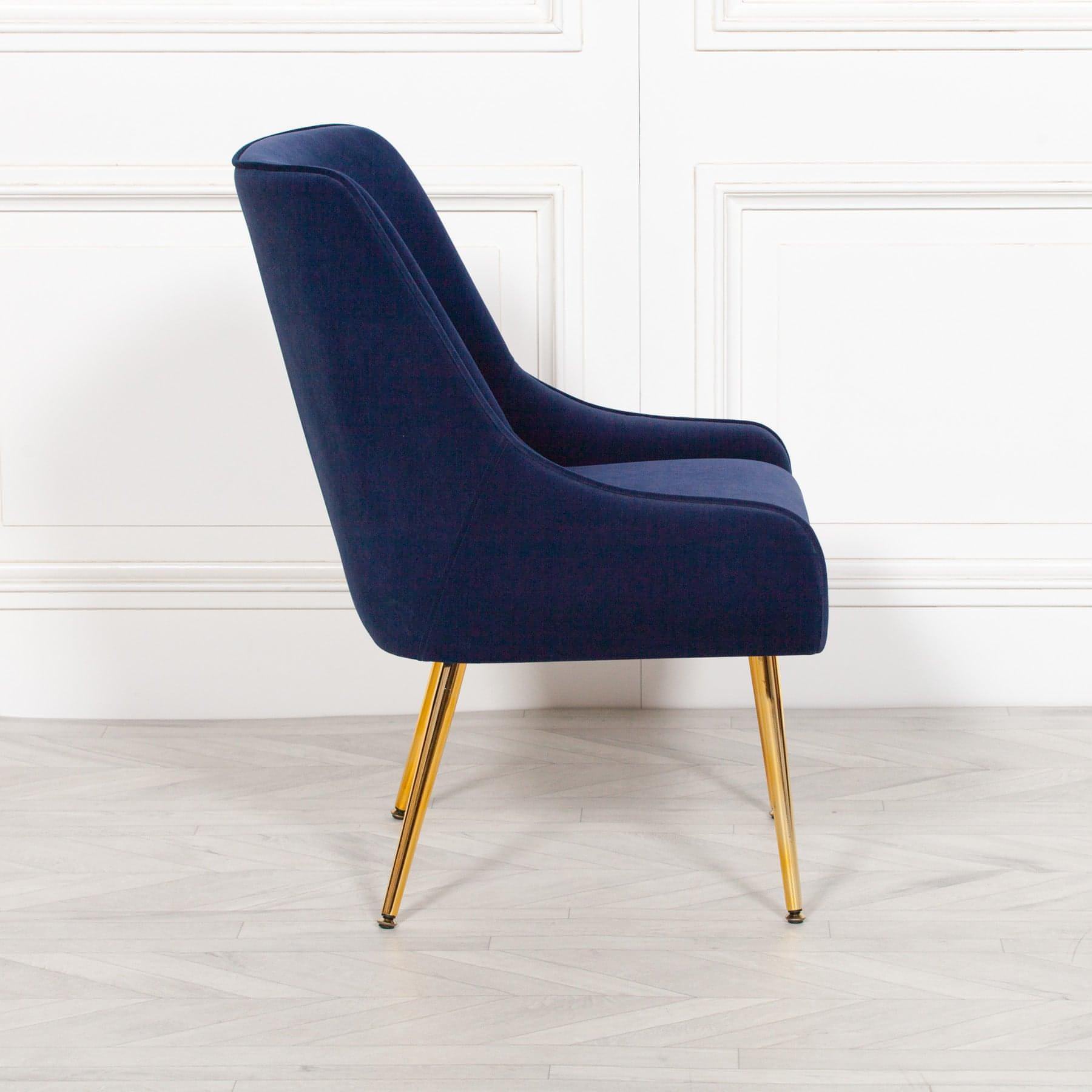 Blue Velvet Chair - House of Altair