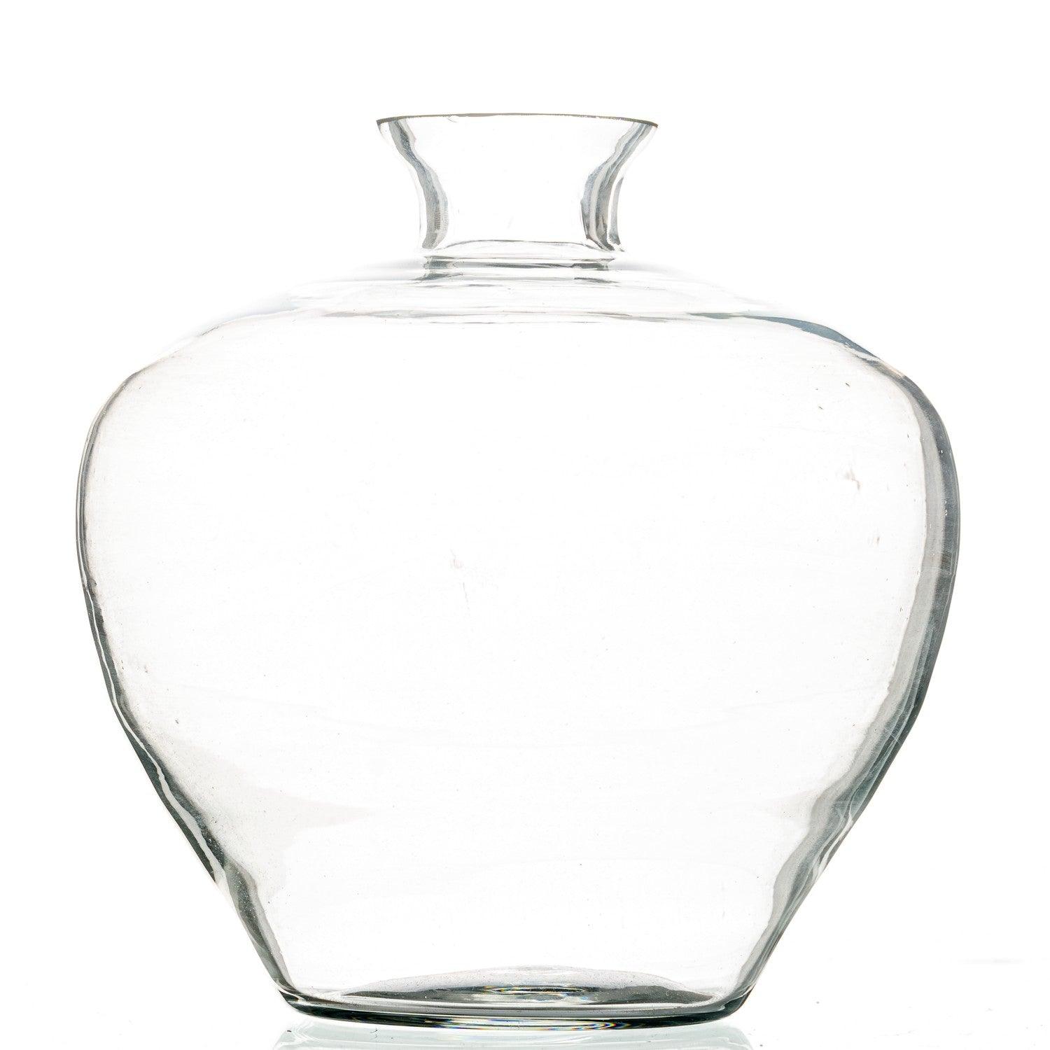 Clear Glass Squat Stem Vase - House of Altair