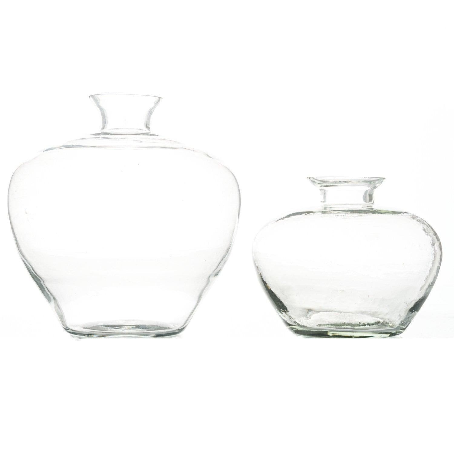 Clear Glass Squat Stem Vase - House of Altair