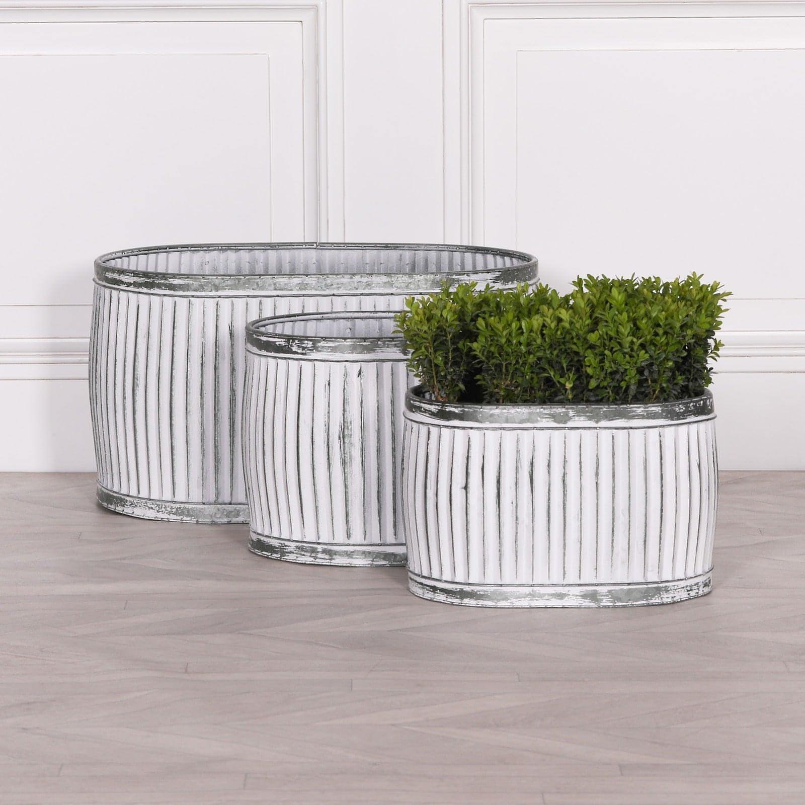 Dolly Tub Oval Metal Planter - Large - House of Altair