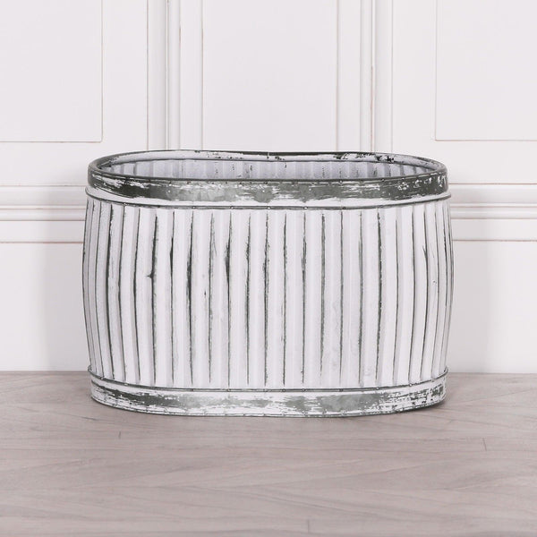Dolly Tub Oval Metal Planter - Small - House of Altair