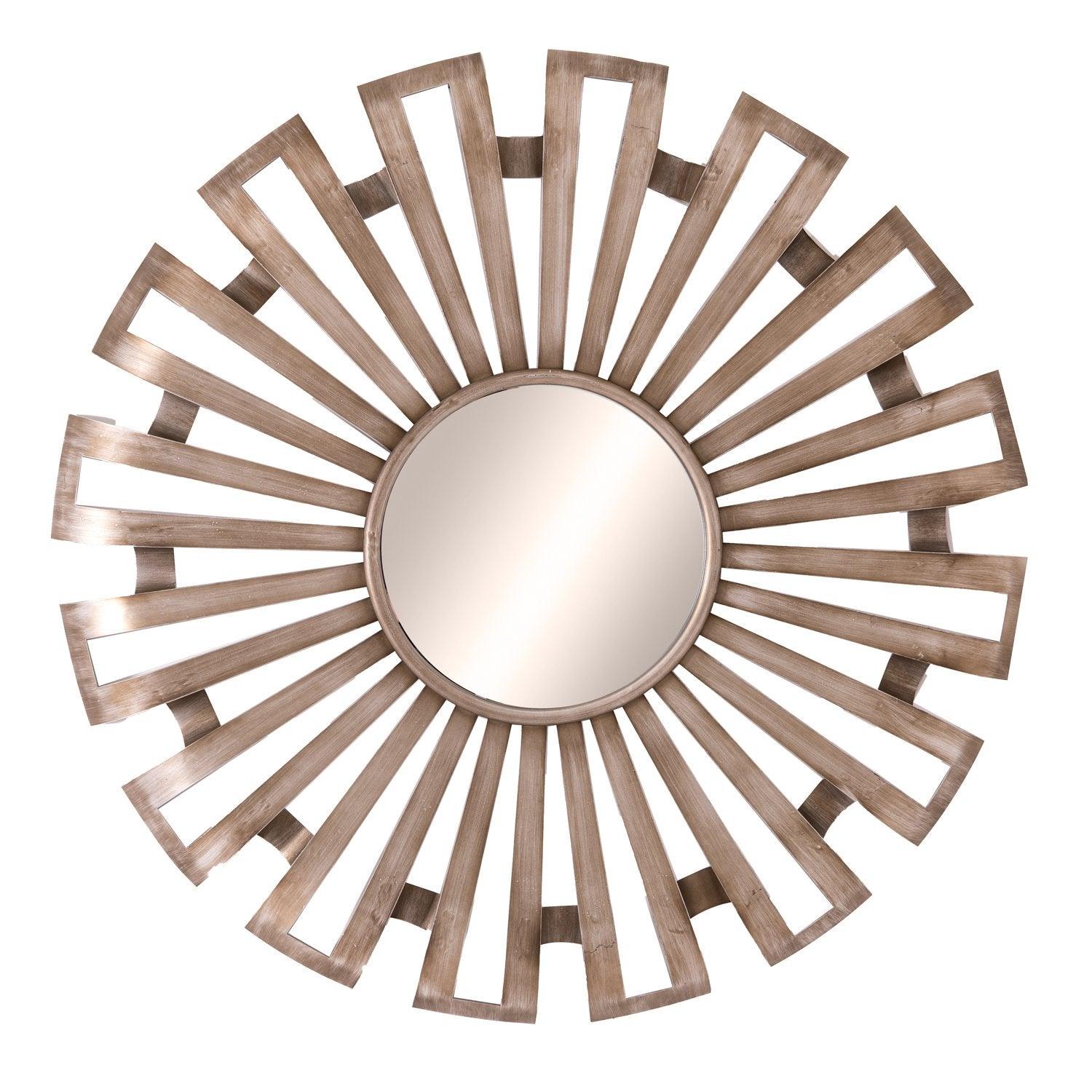 Evi Antique Silver Sunburst Mirror - House of Altair