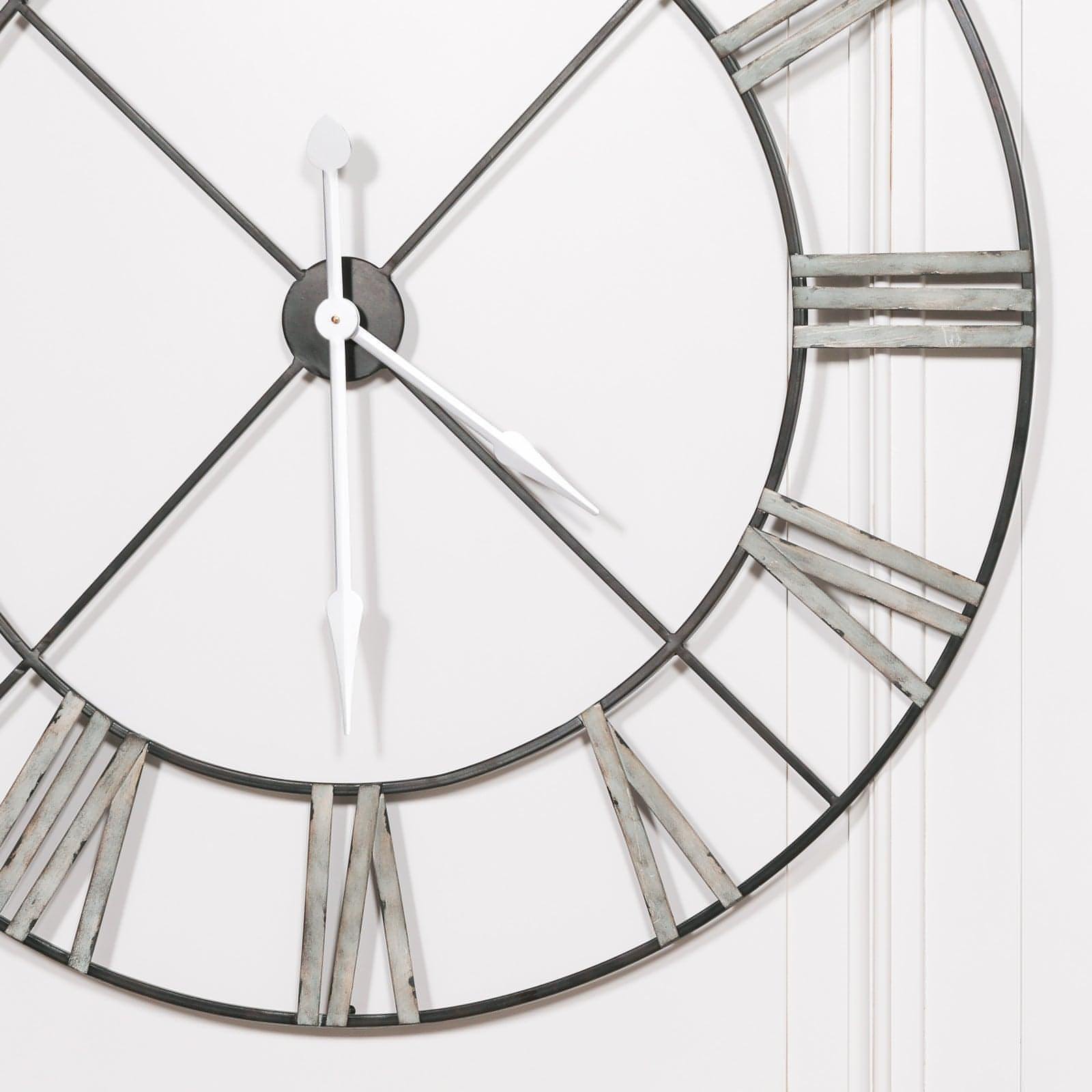 Extra Large 110cm Vintage Metal Wall Clock - House of Altair
