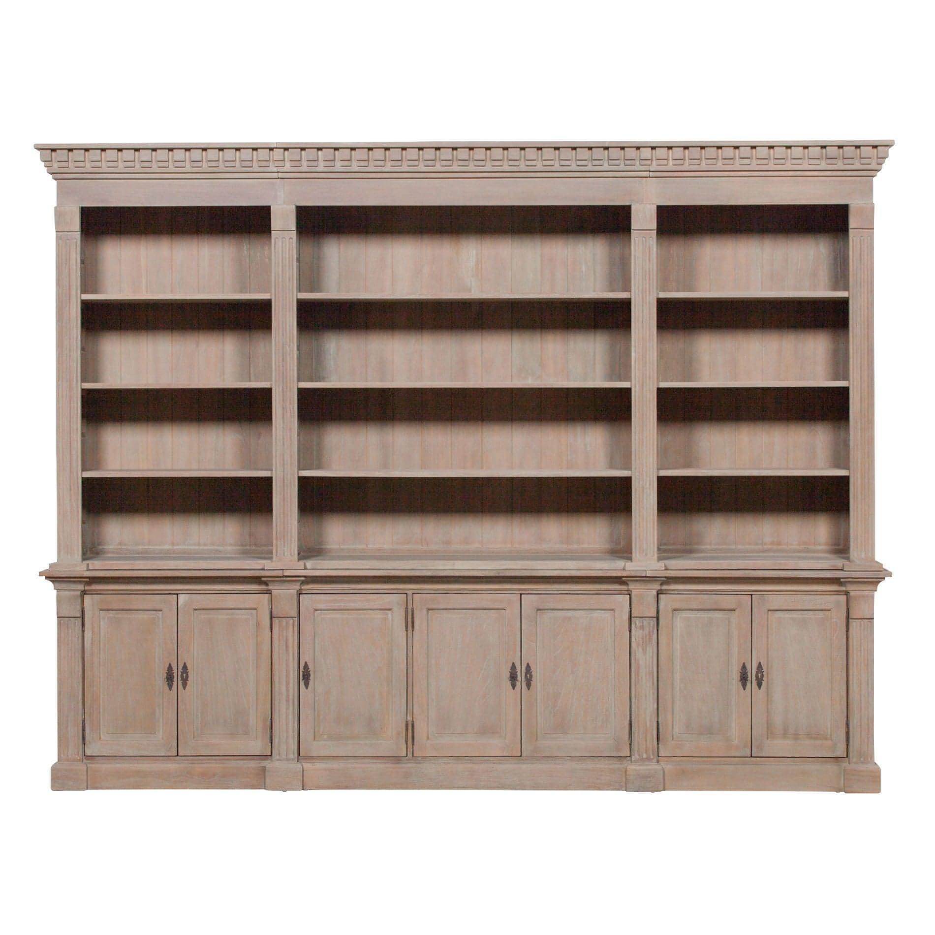 Extra Large Wooden Triple Bookcase - House of Altair