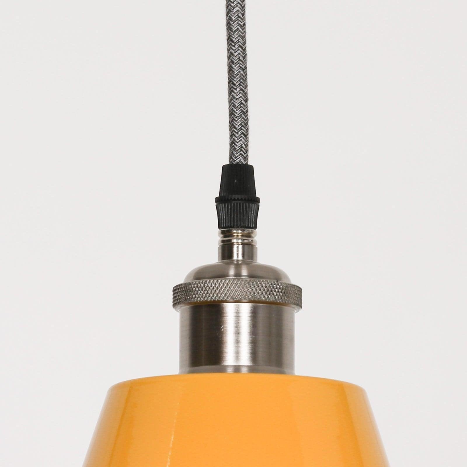 Factory Style Mustard Yellow Enamel Painted 36cm Pendant Light - House of Altair