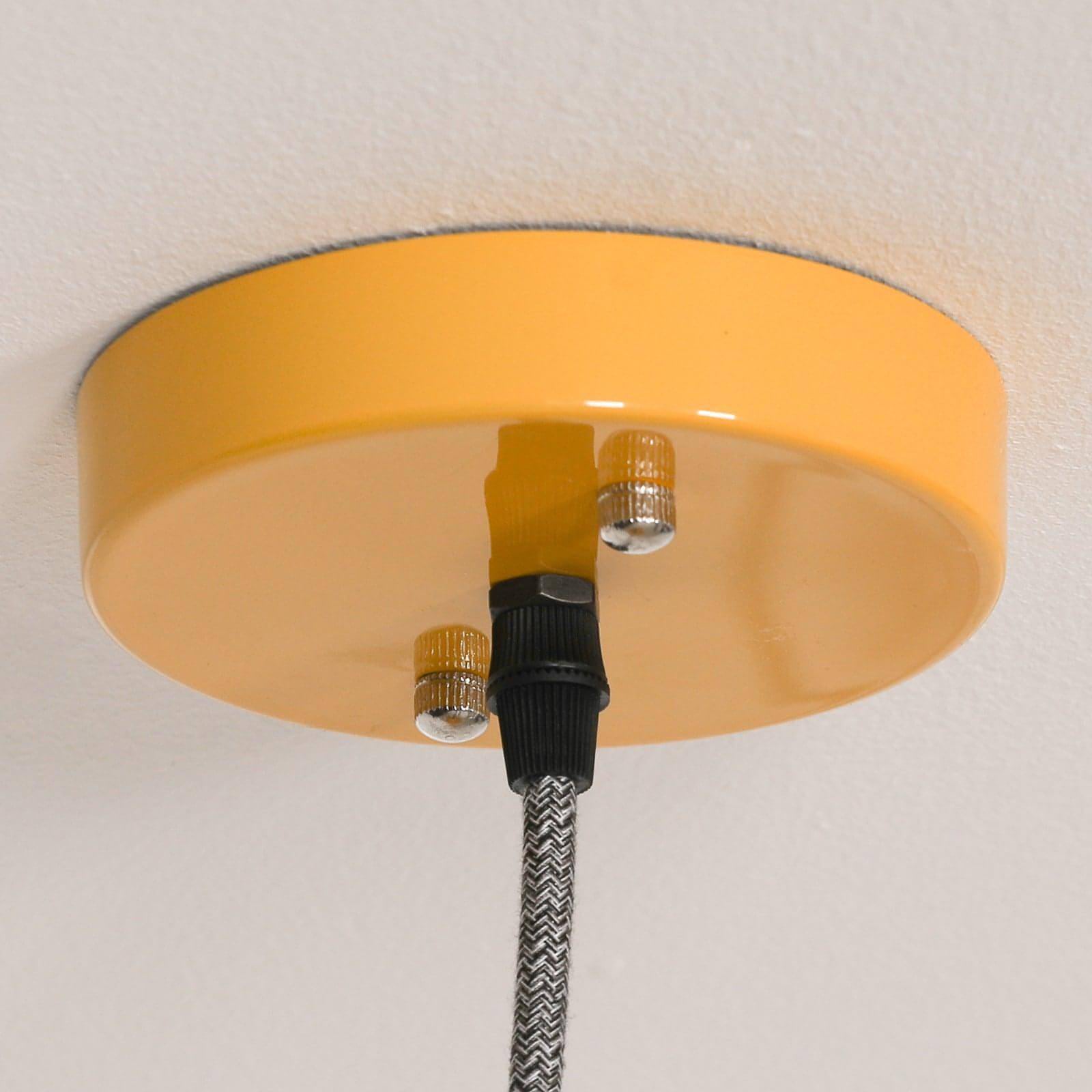 Factory Style Mustard Yellow Enamel Painted 36cm Pendant Light - House of Altair