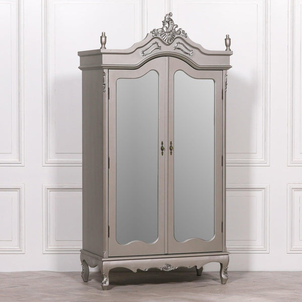 Mirrored armoire deals wardrobe