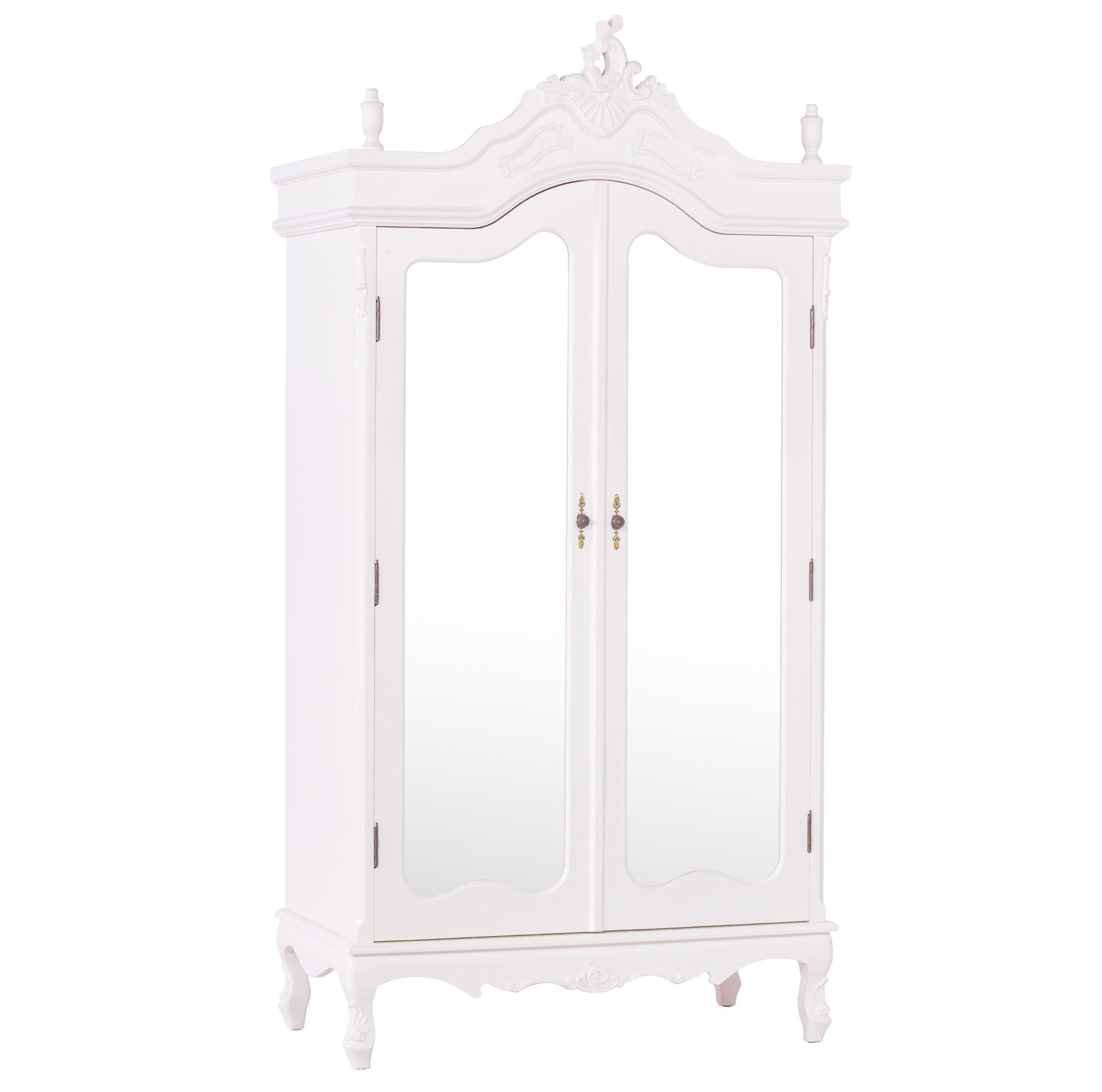 French Cream Double Full Mirrored Armoire - House of Altair