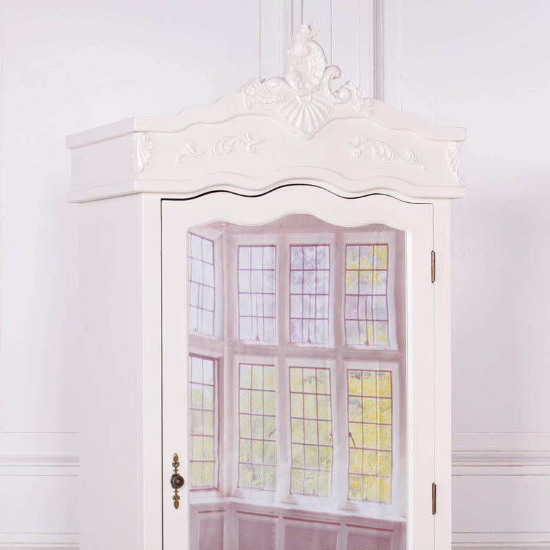 French Cream Single Door Armoire with Mirrored Door House of Altair