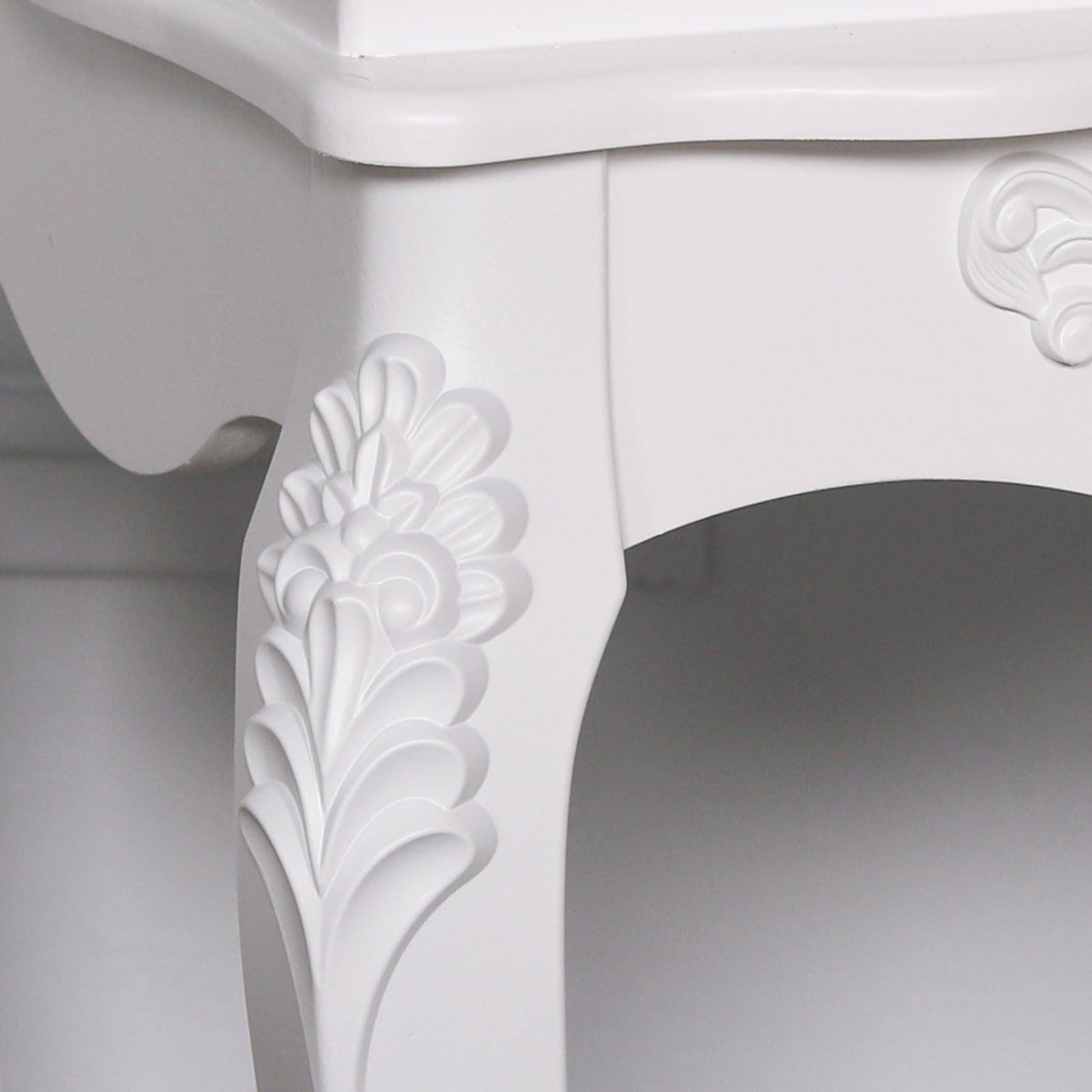 French White 2 Drawer Bedside - House of Altair