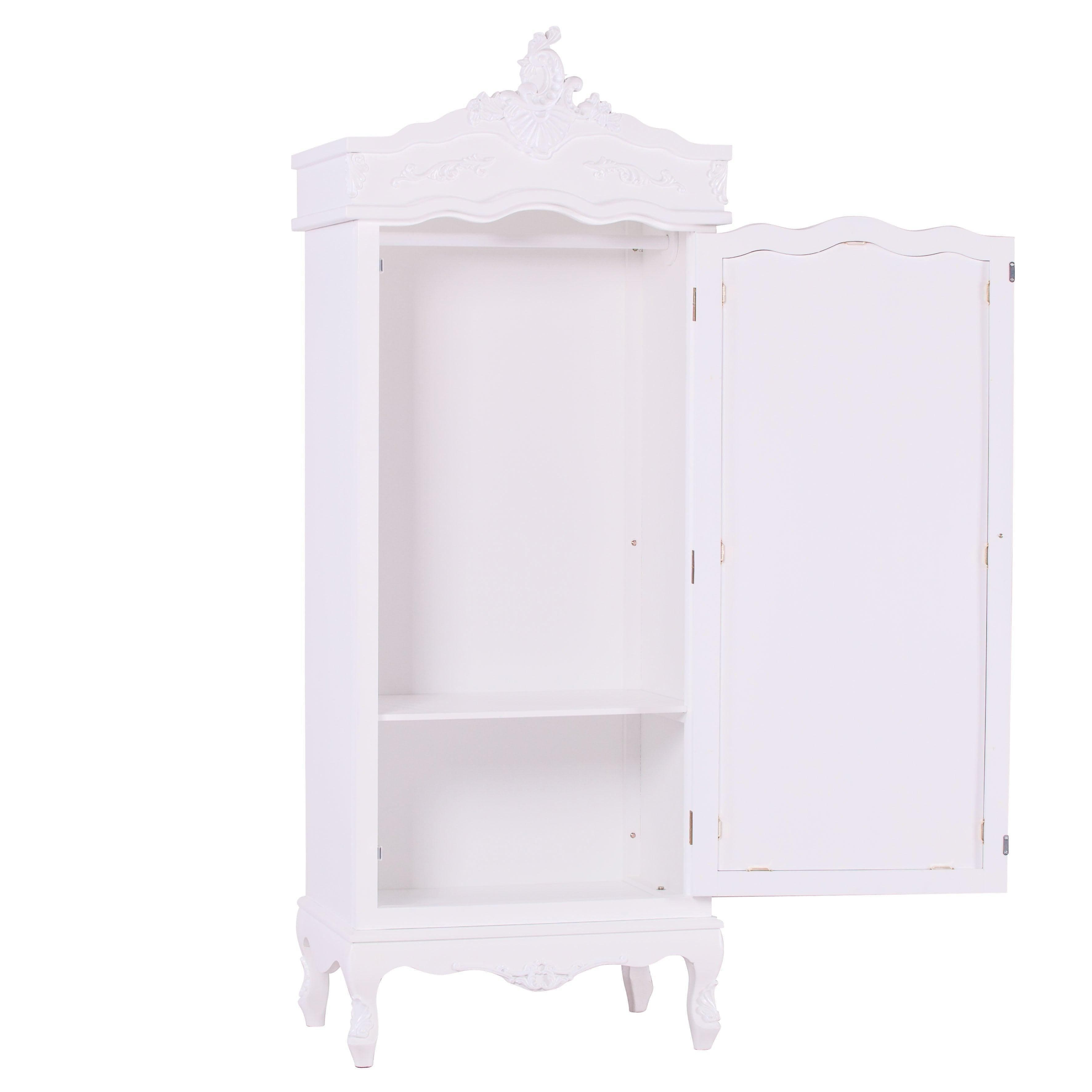 French White Single Door Armoire with Mirrored Door - House of Altair
