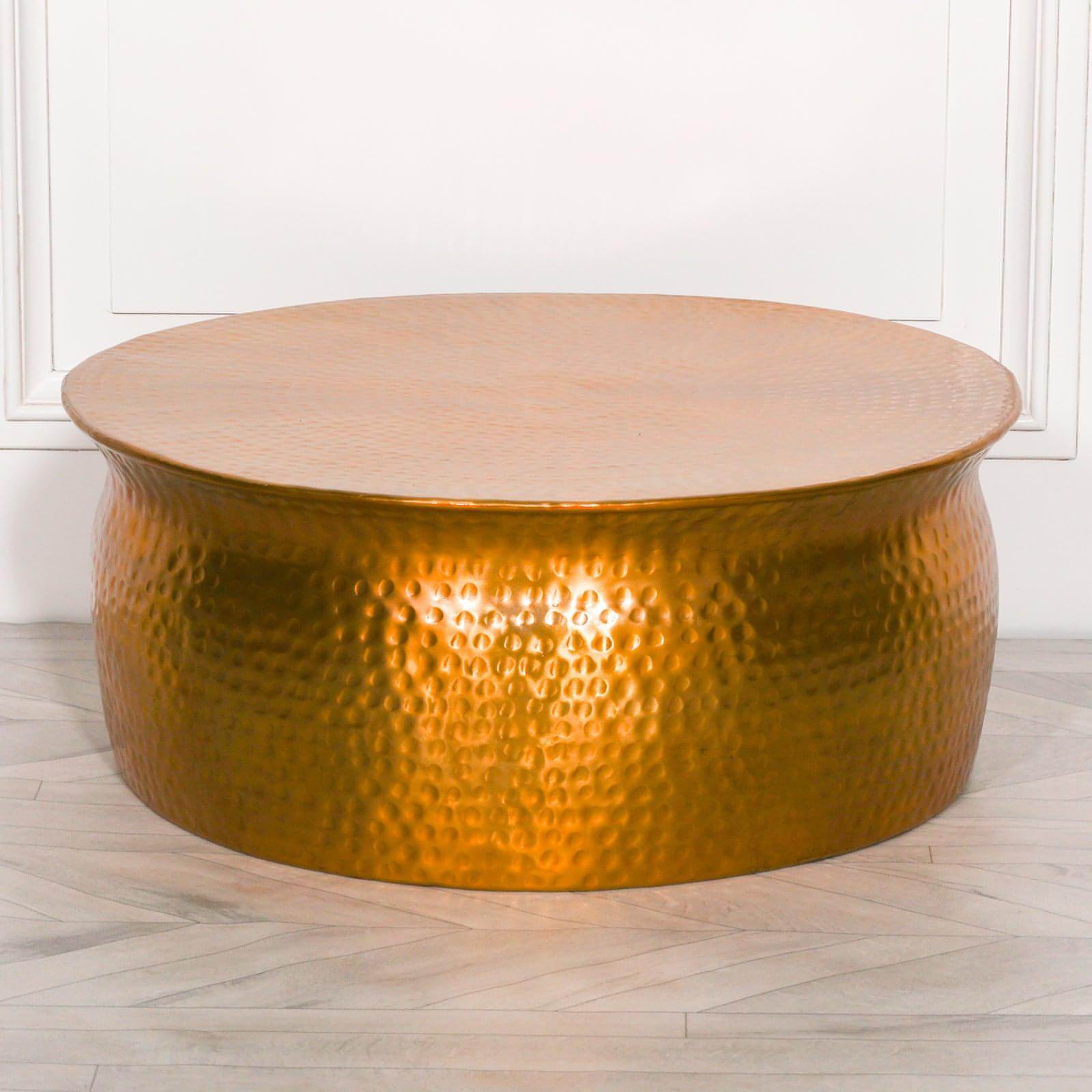 Gold / Brass Style Round Coffee Table - House of Altair