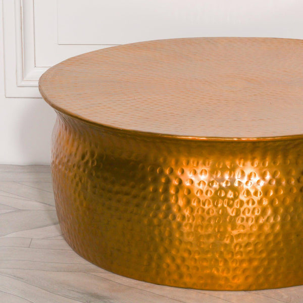 Gold / Brass Style Round Coffee Table - House of Altair