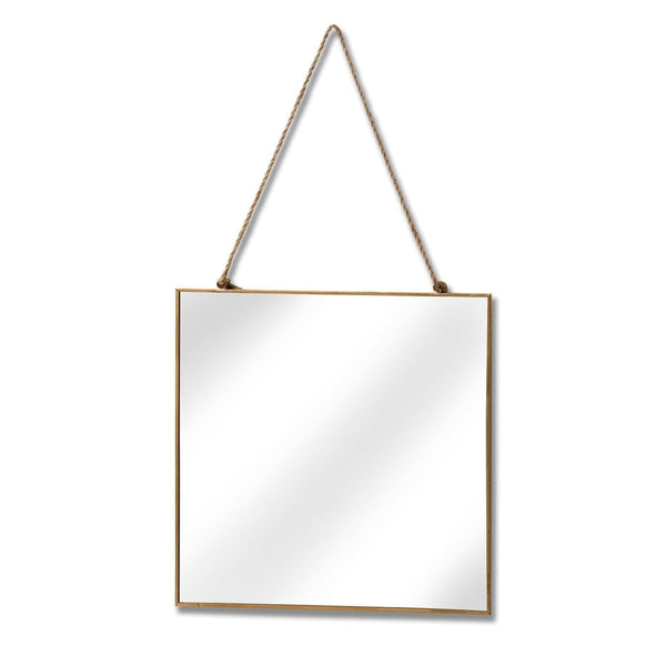 Gold Edged Square Hanging Wall Mirror - House of Altair