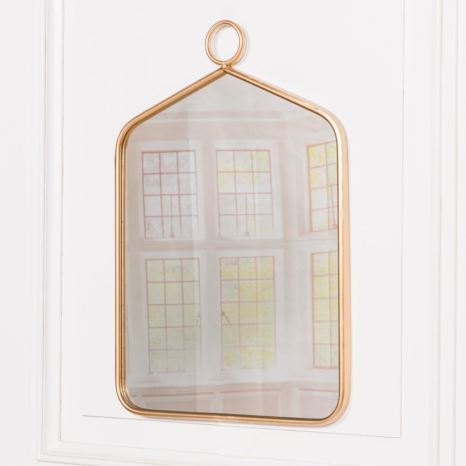 Gold Rectangular Hook Wall Mirror - House of Altair