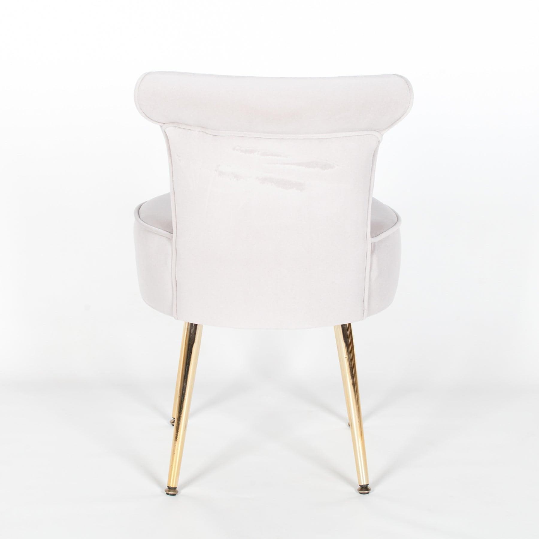 Grey Stool / Bedroom Chair with Gold Legs - House of Altair