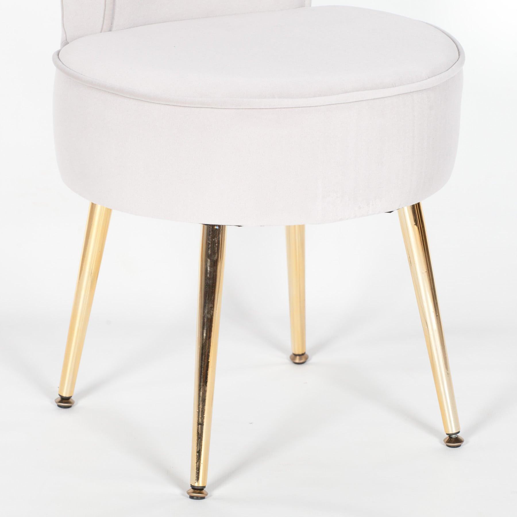 Grey Stool / Bedroom Chair with Gold Legs - House of Altair