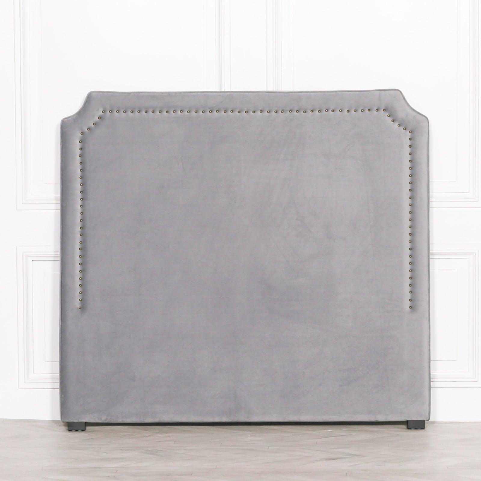 Grey Velvet 5ft King Size Headboard - House of Altair