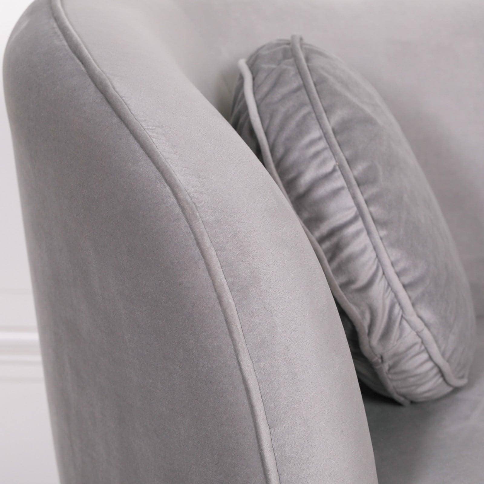 Grey Velvet Armchair with Cushion - House of Altair