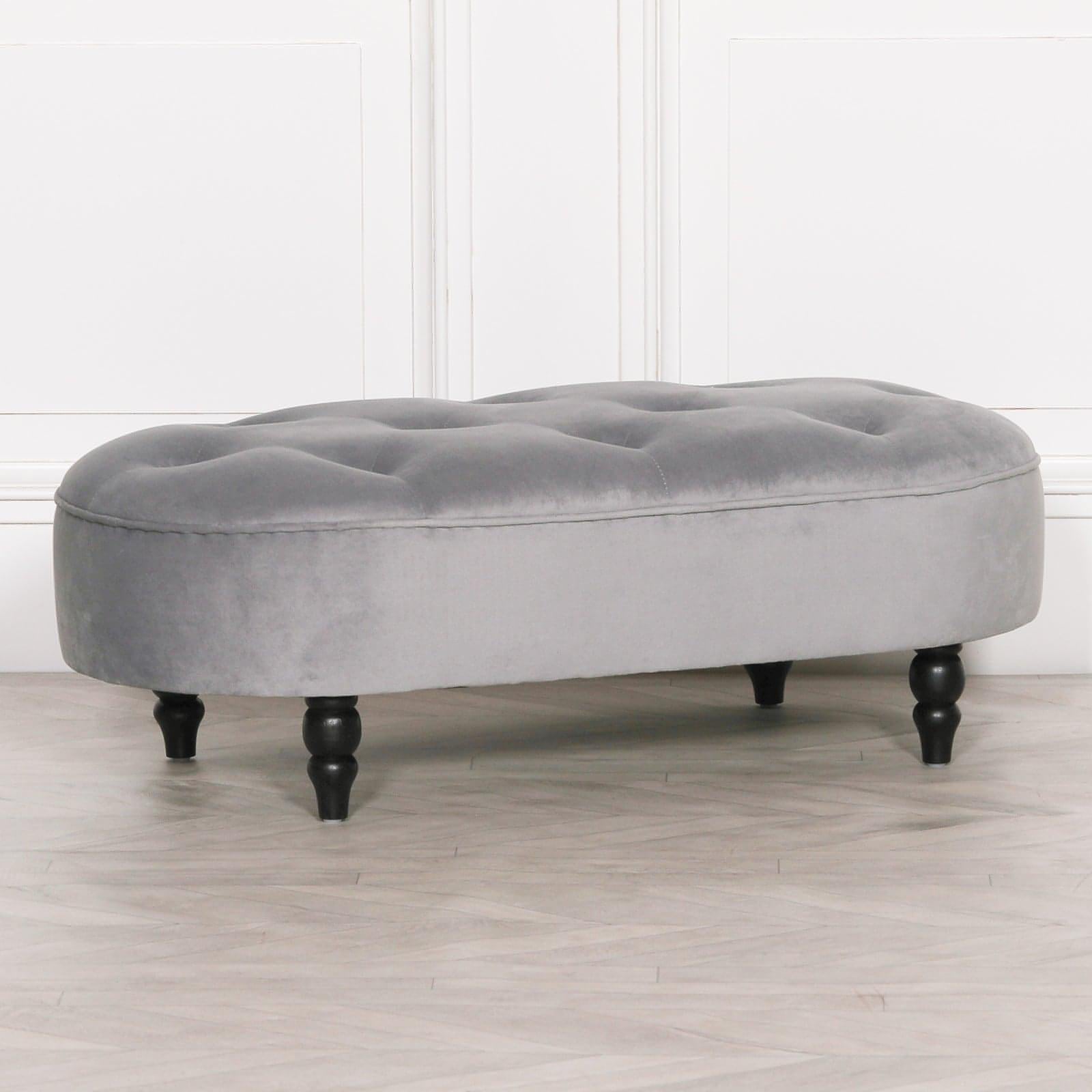 Grey Velvet Bench - House of Altair