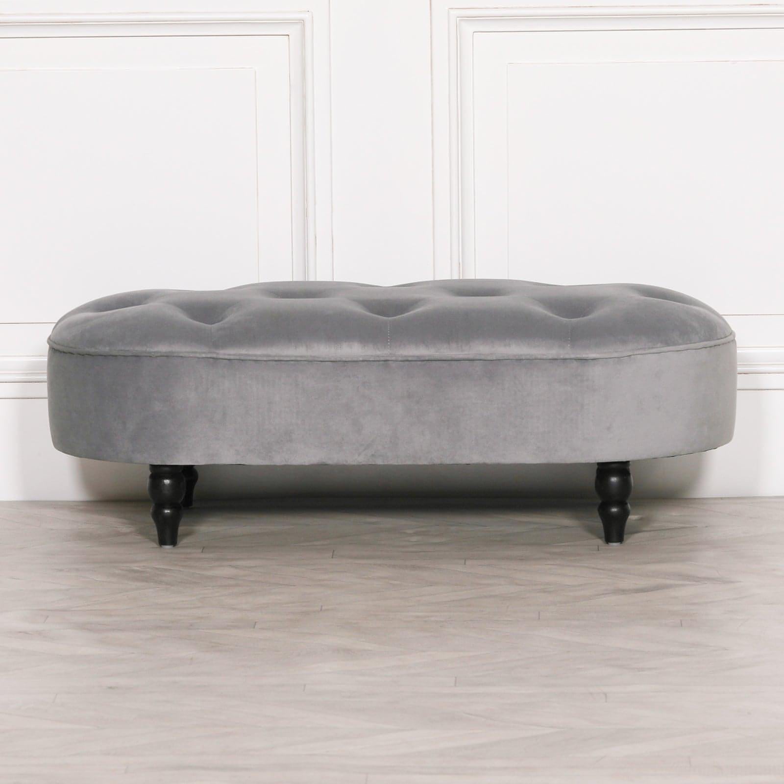 Grey Velvet Bench - House of Altair