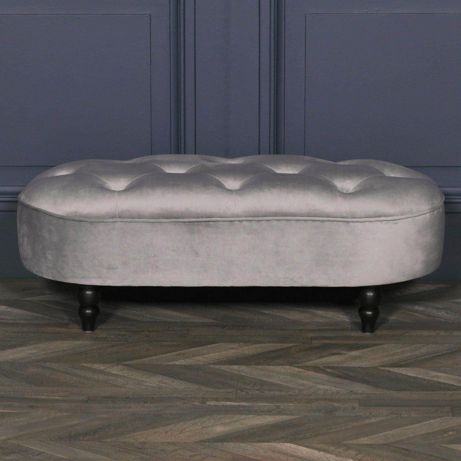 Grey Velvet Bench - House of Altair