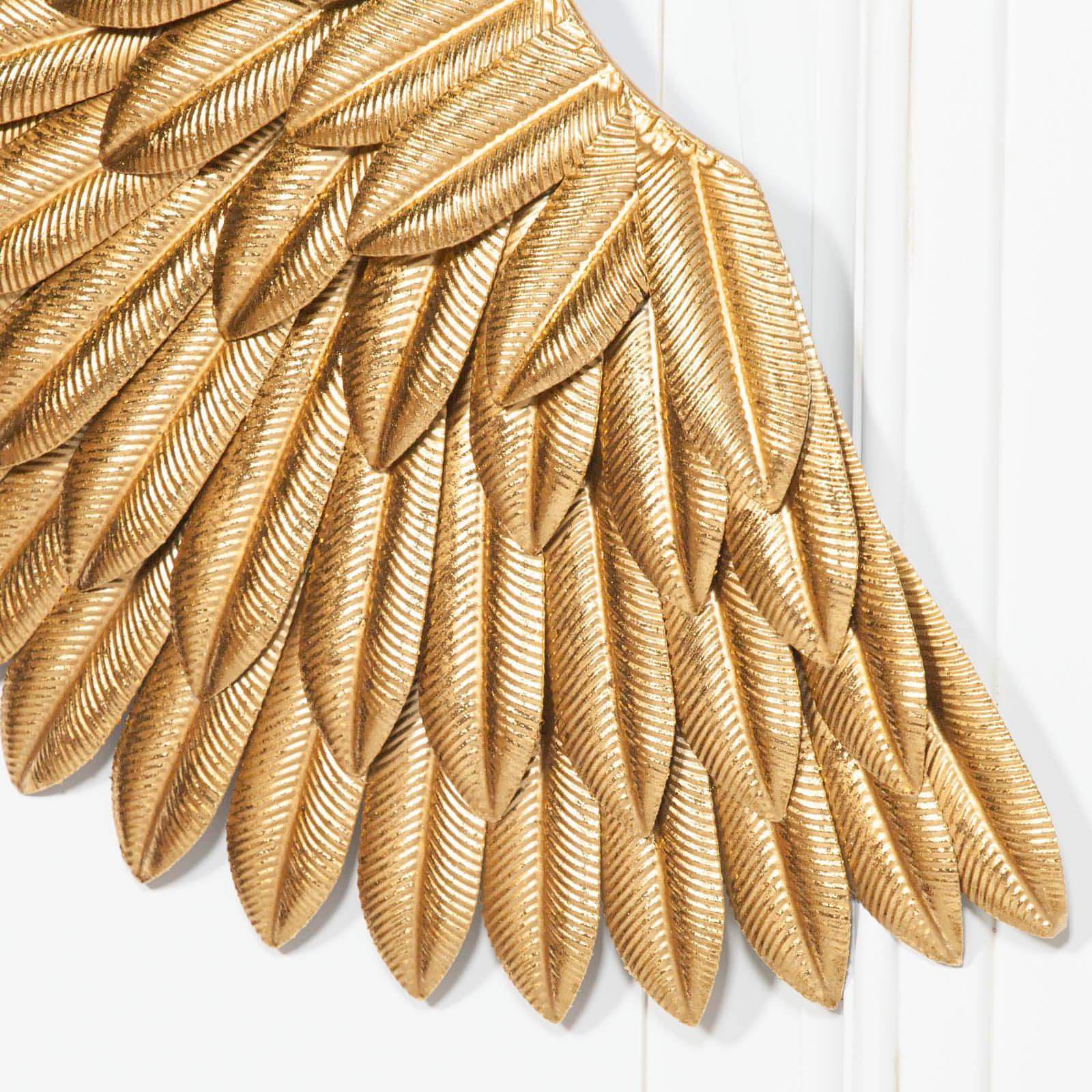 Large Metal Wall Gold Angel Wings - House of Altair