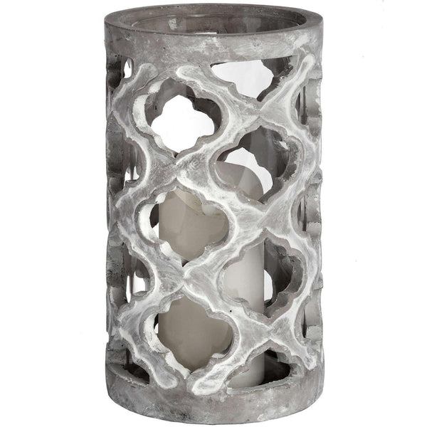 Large Stone Effect Patterned Candle Holder - House of Altair