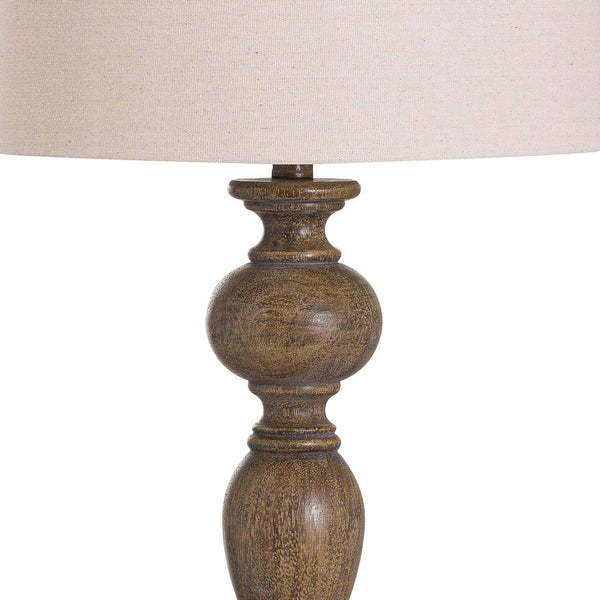 Luca Table Lamp With Natural Shade - House of Altair