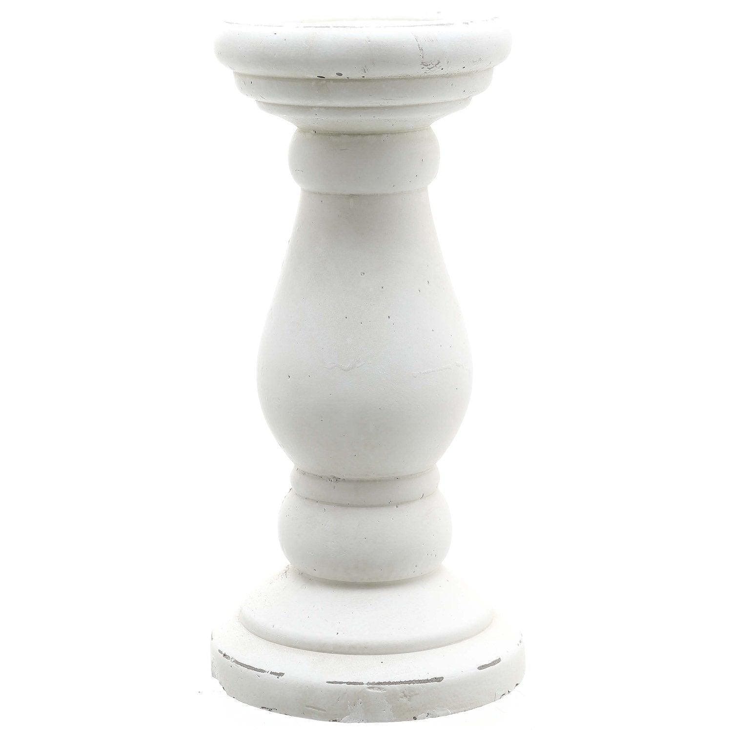 Matt White Ceramic Candle Holder - House of Altair