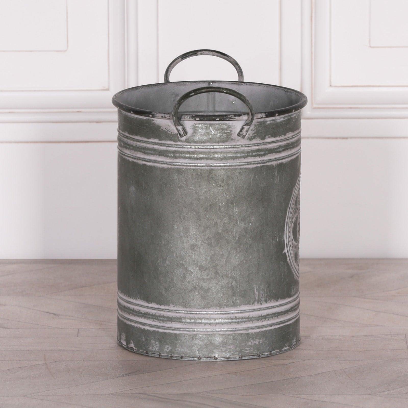 Metal Embossed Planter With Handles - House of Altair