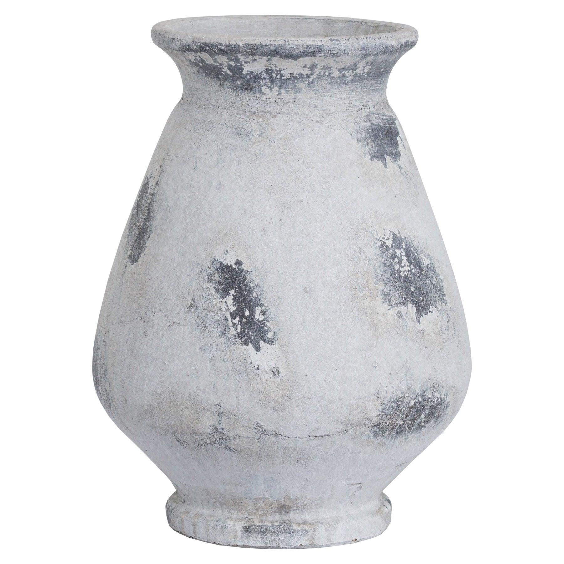 Naxos Large Antique White Vase - House of Altair