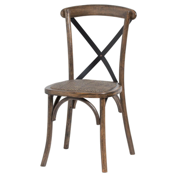 Oak Cross Back Dining Chair - House of Altair
