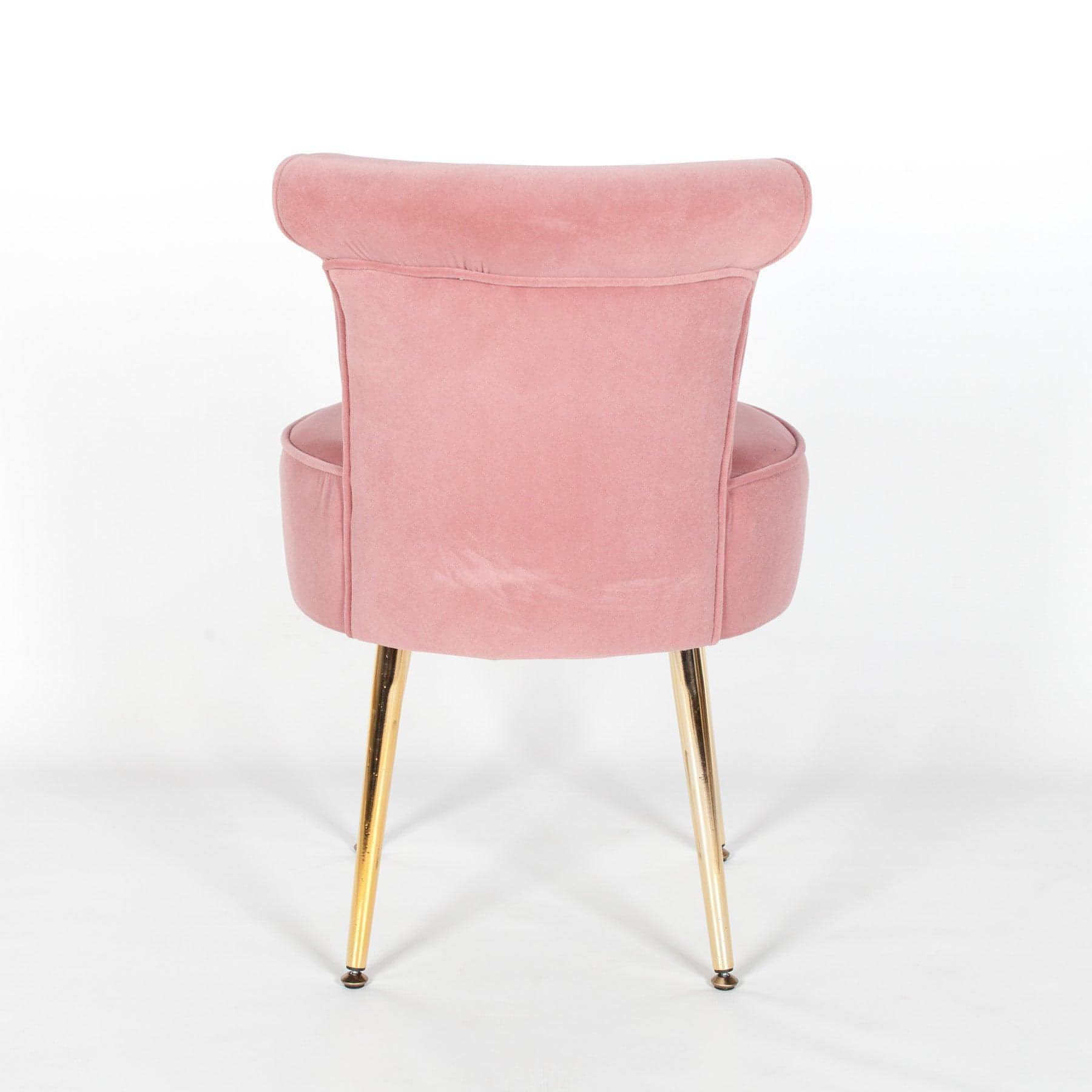 Pink Stool / Bedroom Chair with Gold Legs - House of Altair