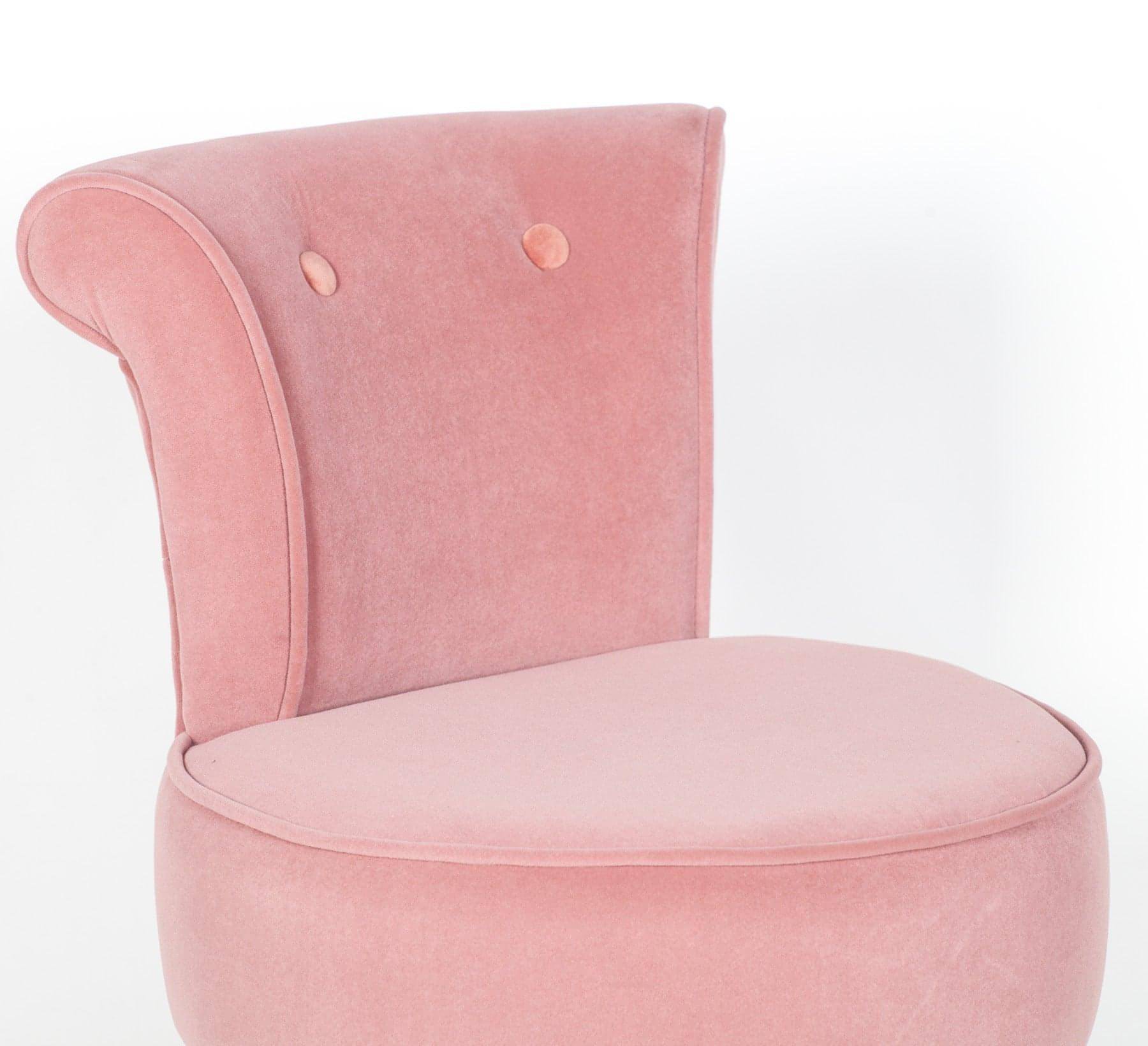 Pink Stool / Bedroom Chair with Gold Legs - House of Altair