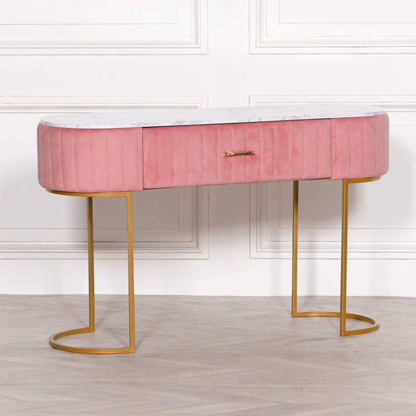 Pink Upholstered Dressing Table - House of Altair