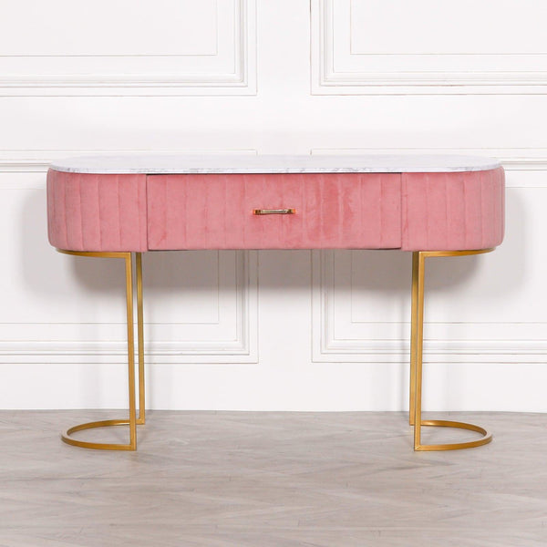 Pink Upholstered Dressing Table - House of Altair