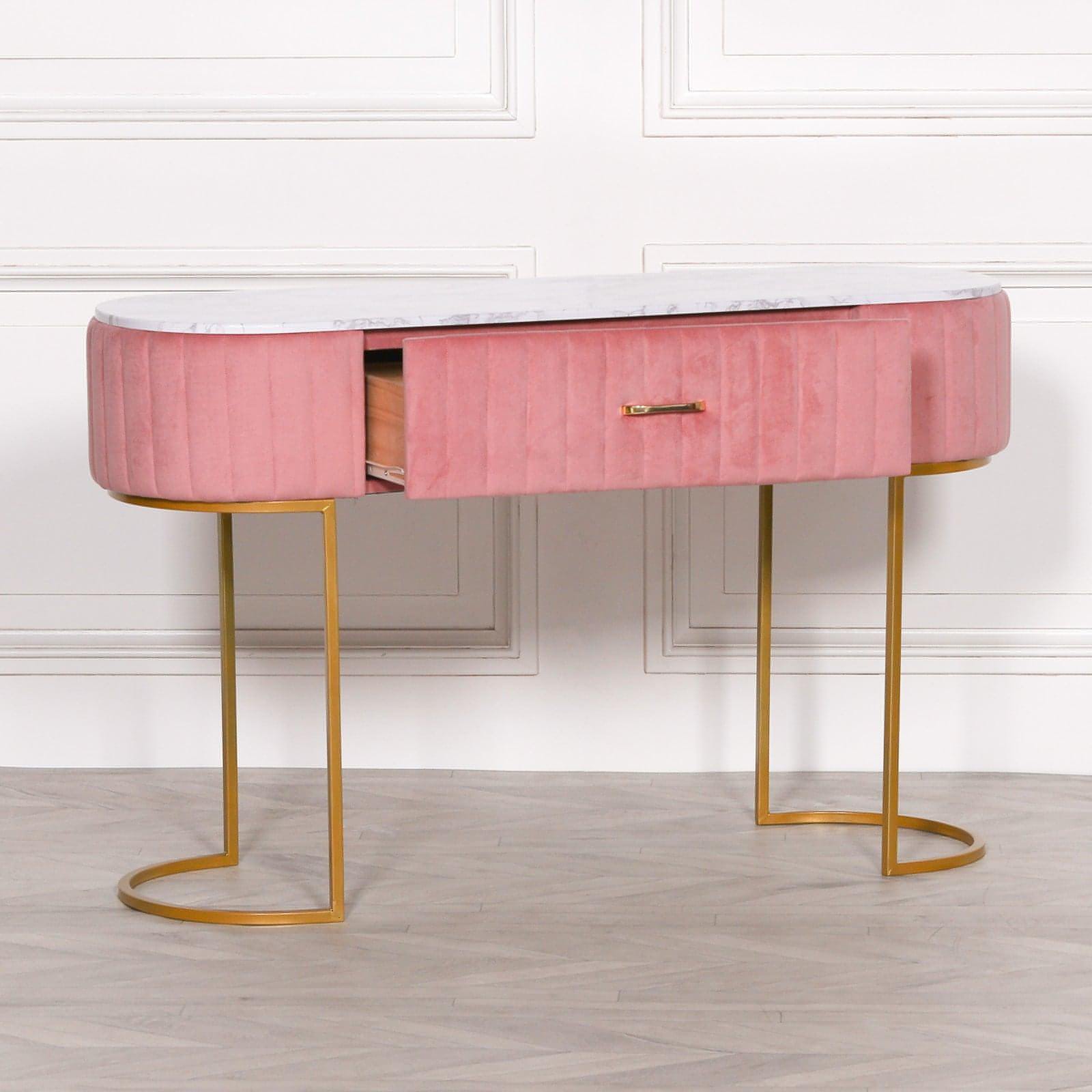 Pink Upholstered Dressing Table - House of Altair