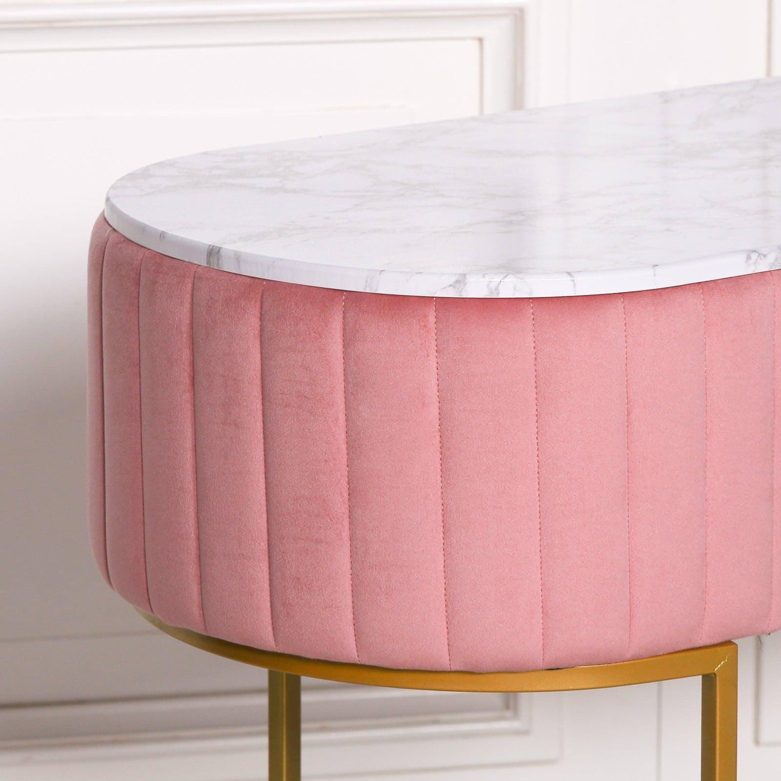 Pink Upholstered Dressing Table - House of Altair