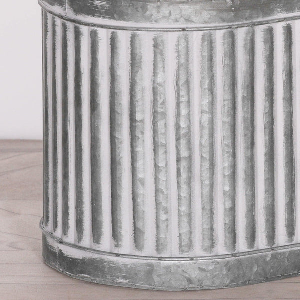 Ribbed Metal Planter - Large - House of Altair