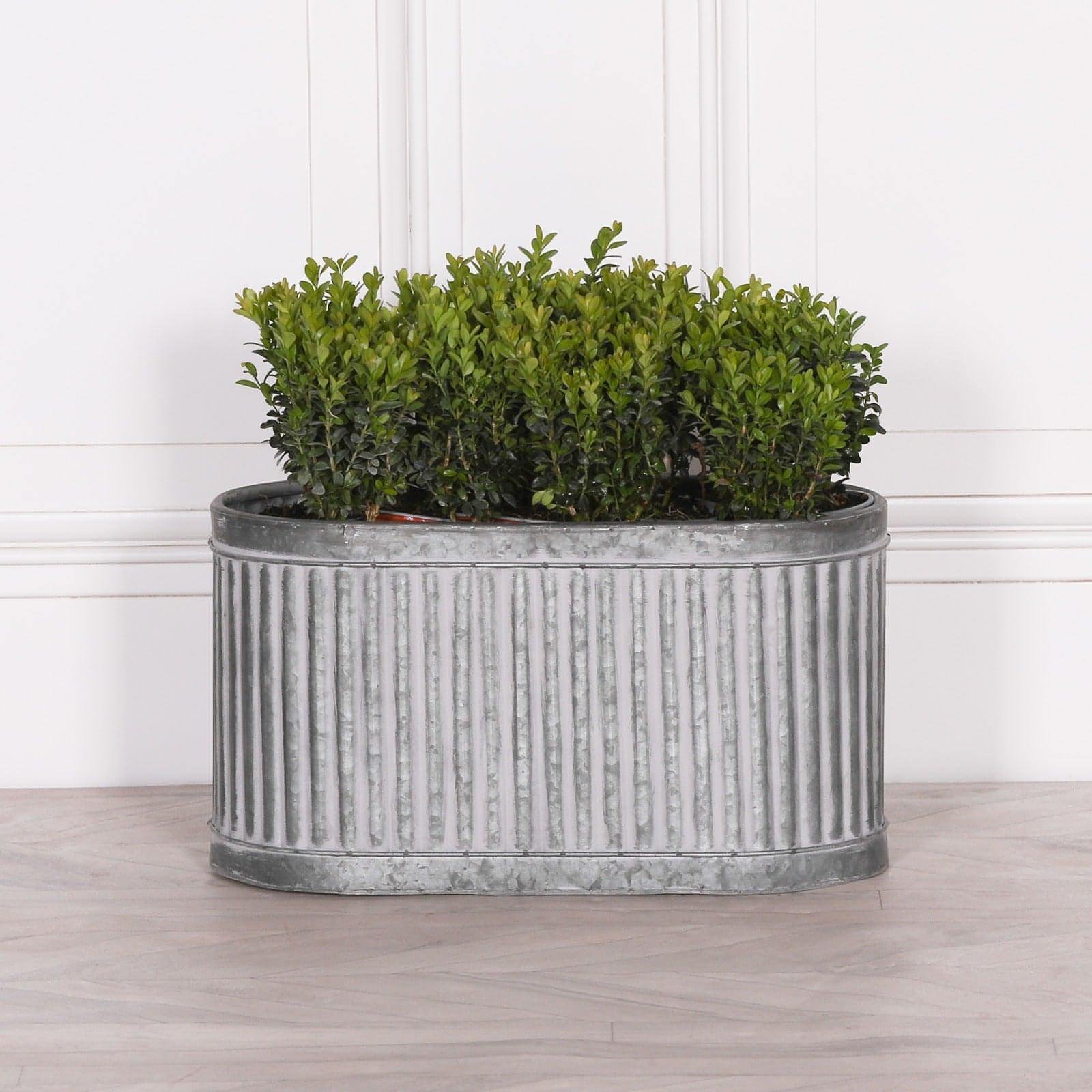 Ribbed Metal Planter - Large - House of Altair