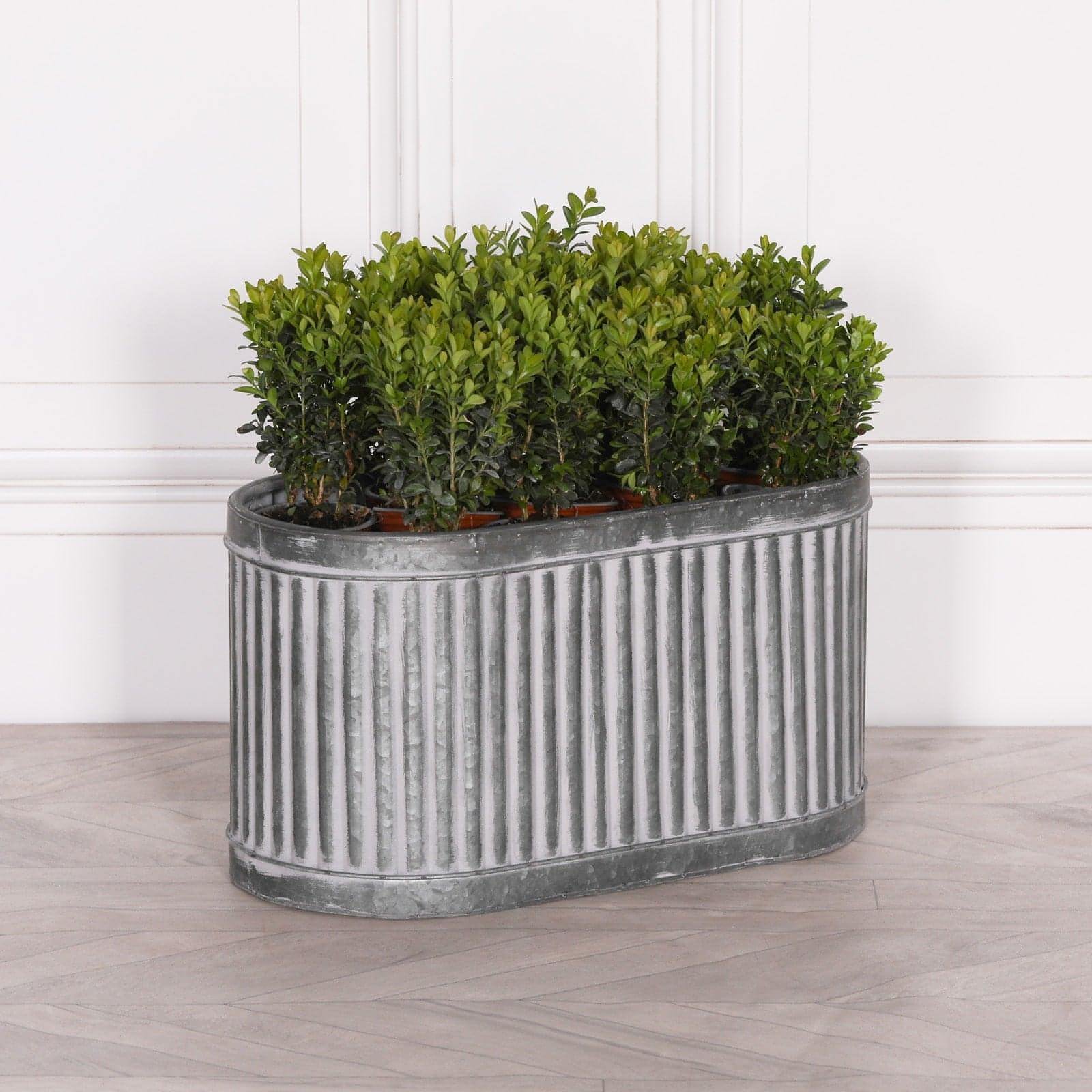 Ribbed Metal Planter - Large - House of Altair