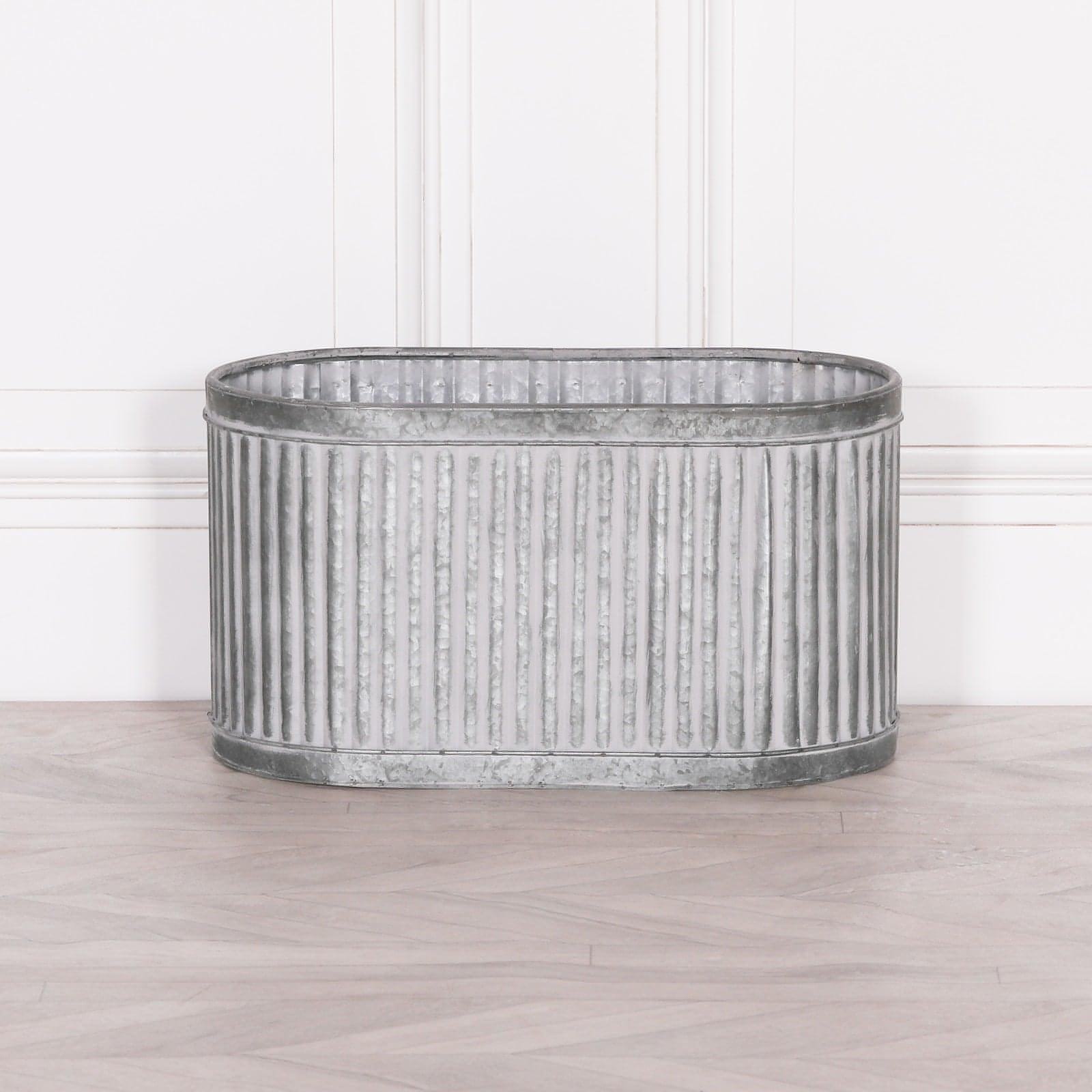 Ribbed Metal Planter - Medium - House of Altair