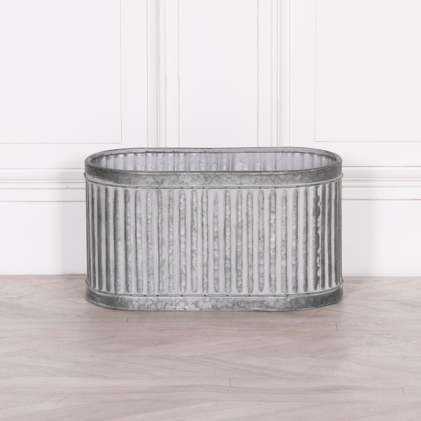 Ribbed Metal Planter - Small - House of Altair