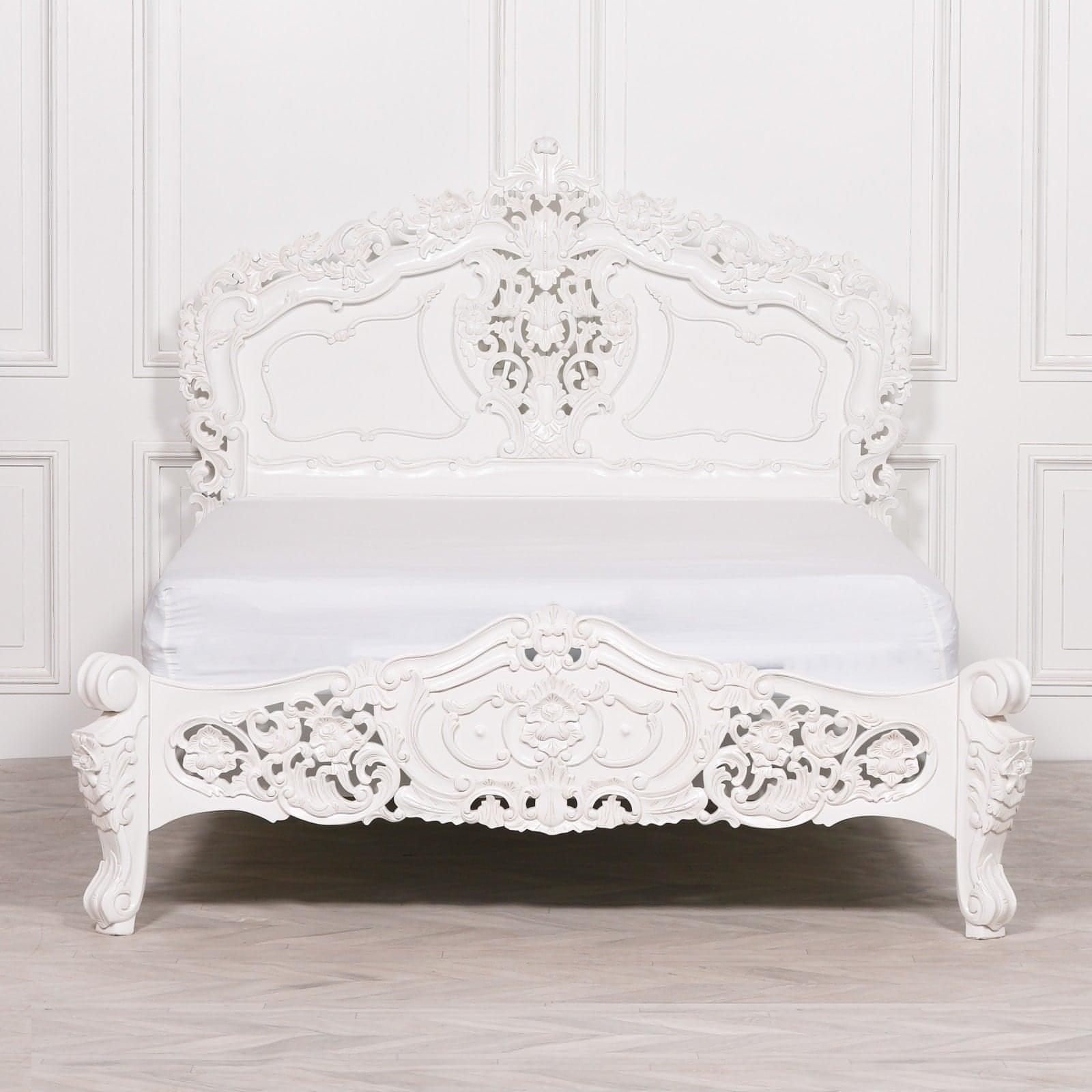 Rococo 5ft King Size Carved Bed - House of Altair